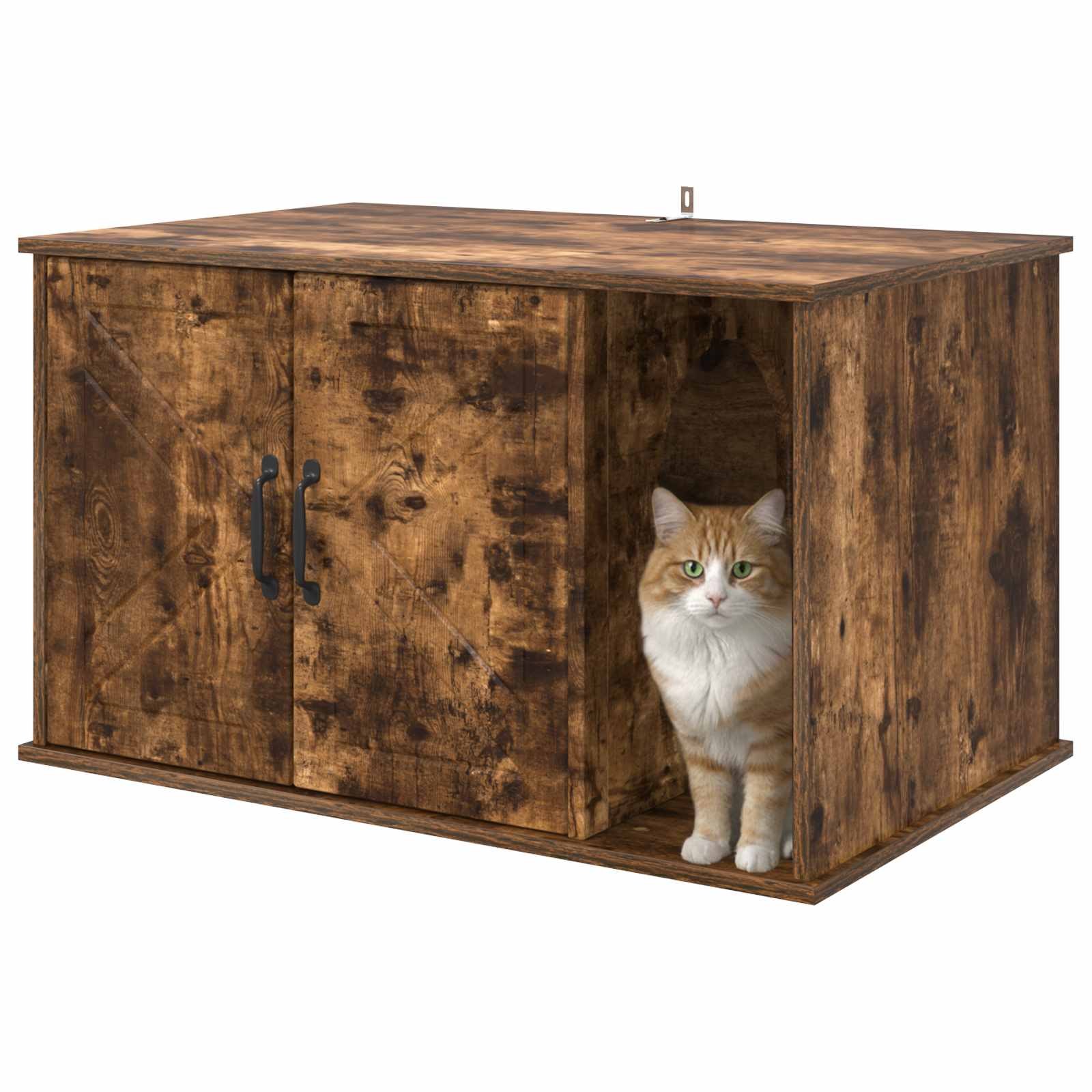 Katzenhaus Weiß 85 x 55 x 50 cm Holzwerkstoff