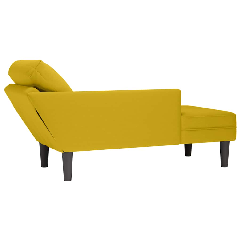 Chaiselongue mit Kissen und Rechter Armlehne Blau Samt