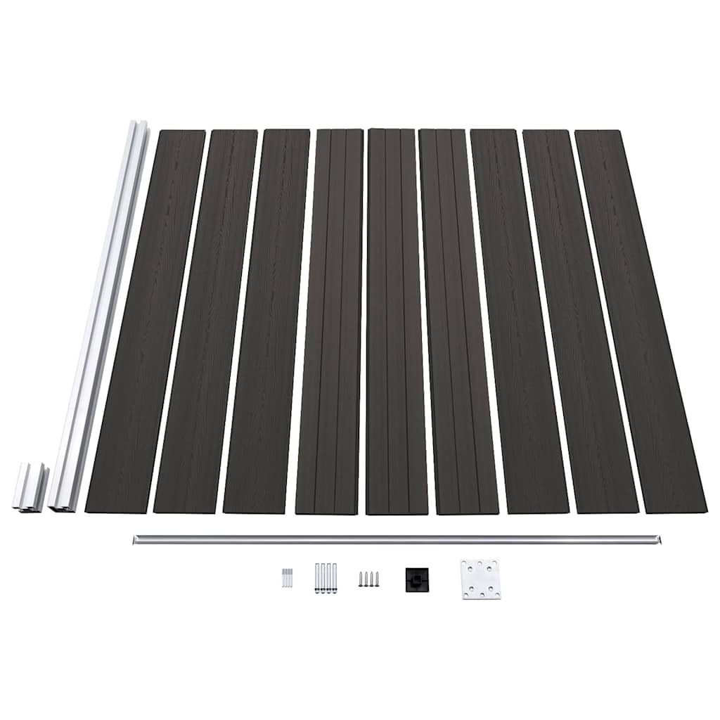 Zaunelement WPC 180x186 cm Schwarz