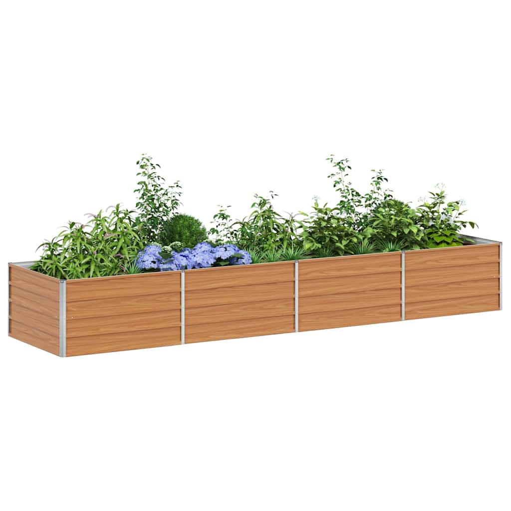 Hochbeet Hellbraun 100 x 100 x 77 cm Verzinkter Stahl