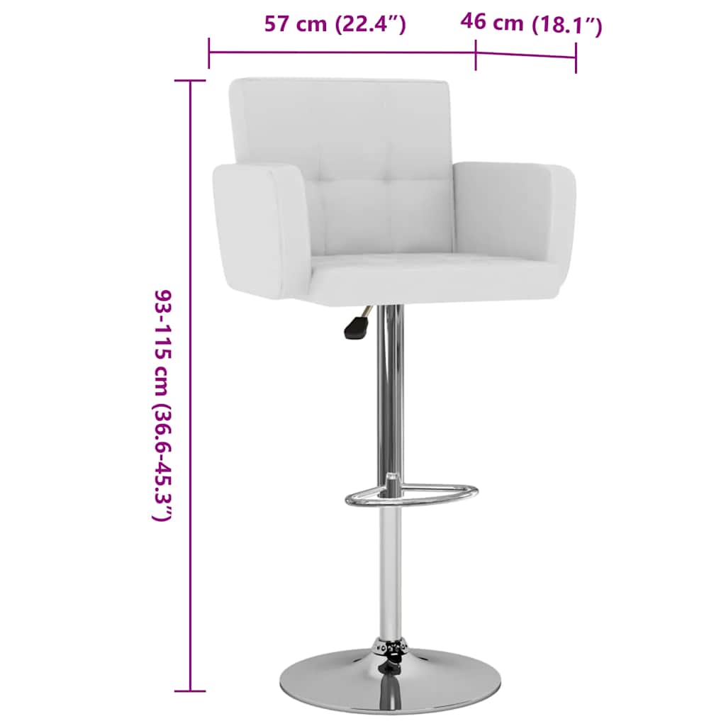 Barhocker 2 Stk. Weiß Kunstleder