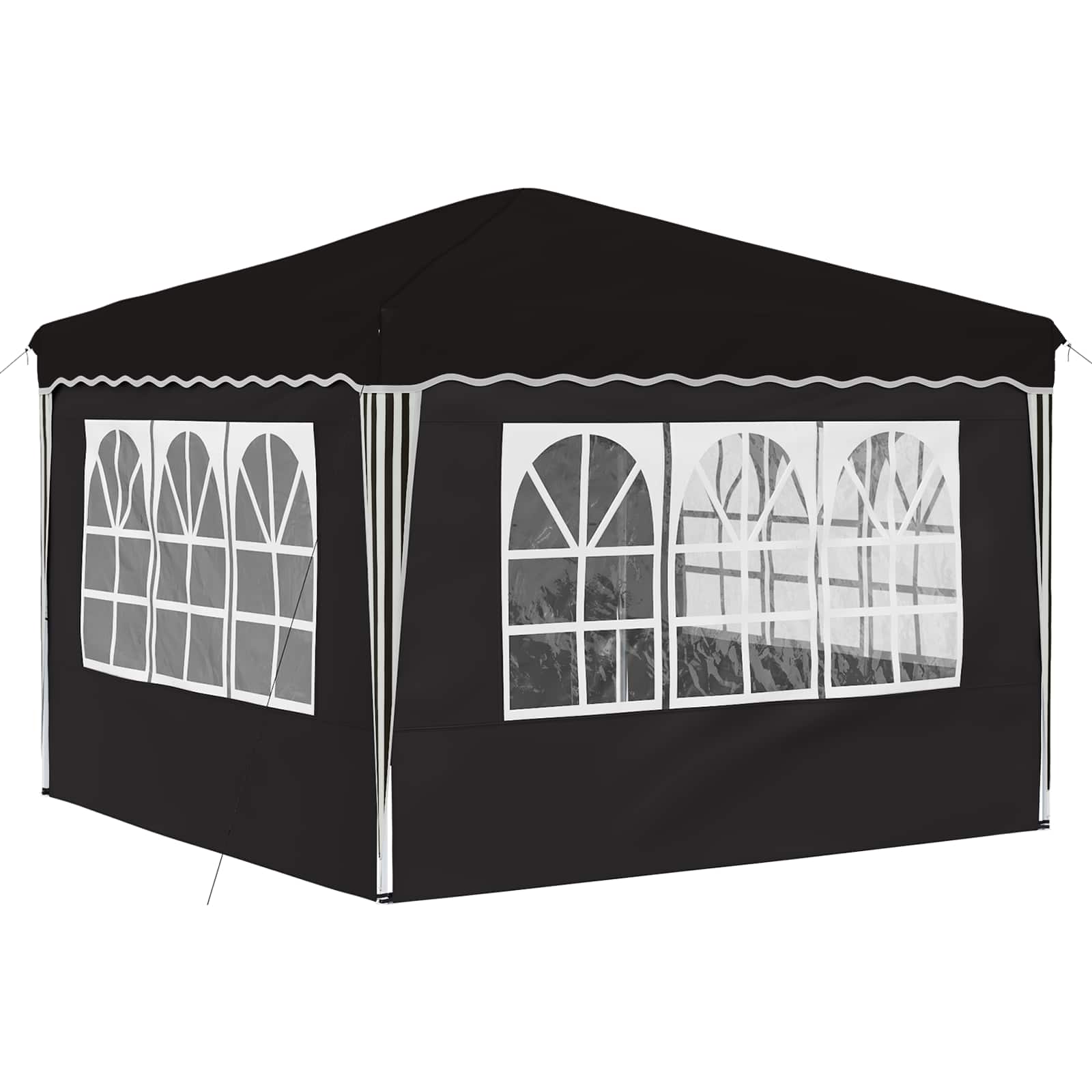 Pop-up Partyzelt 288 x 288 x 245 cm Creme Oxford-Stoff