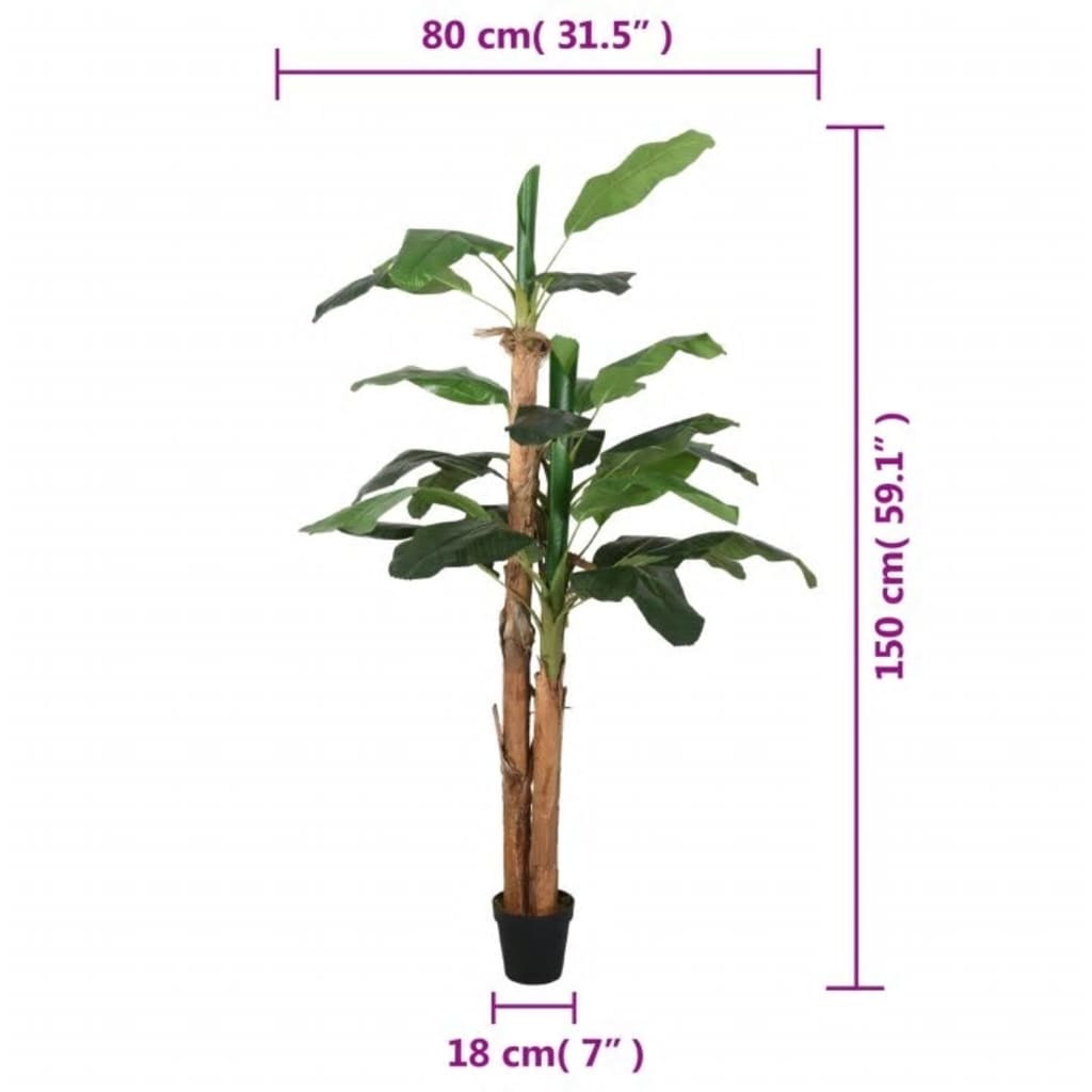Bananenbaum Künstlich 9 Blätter 120 cm Grün