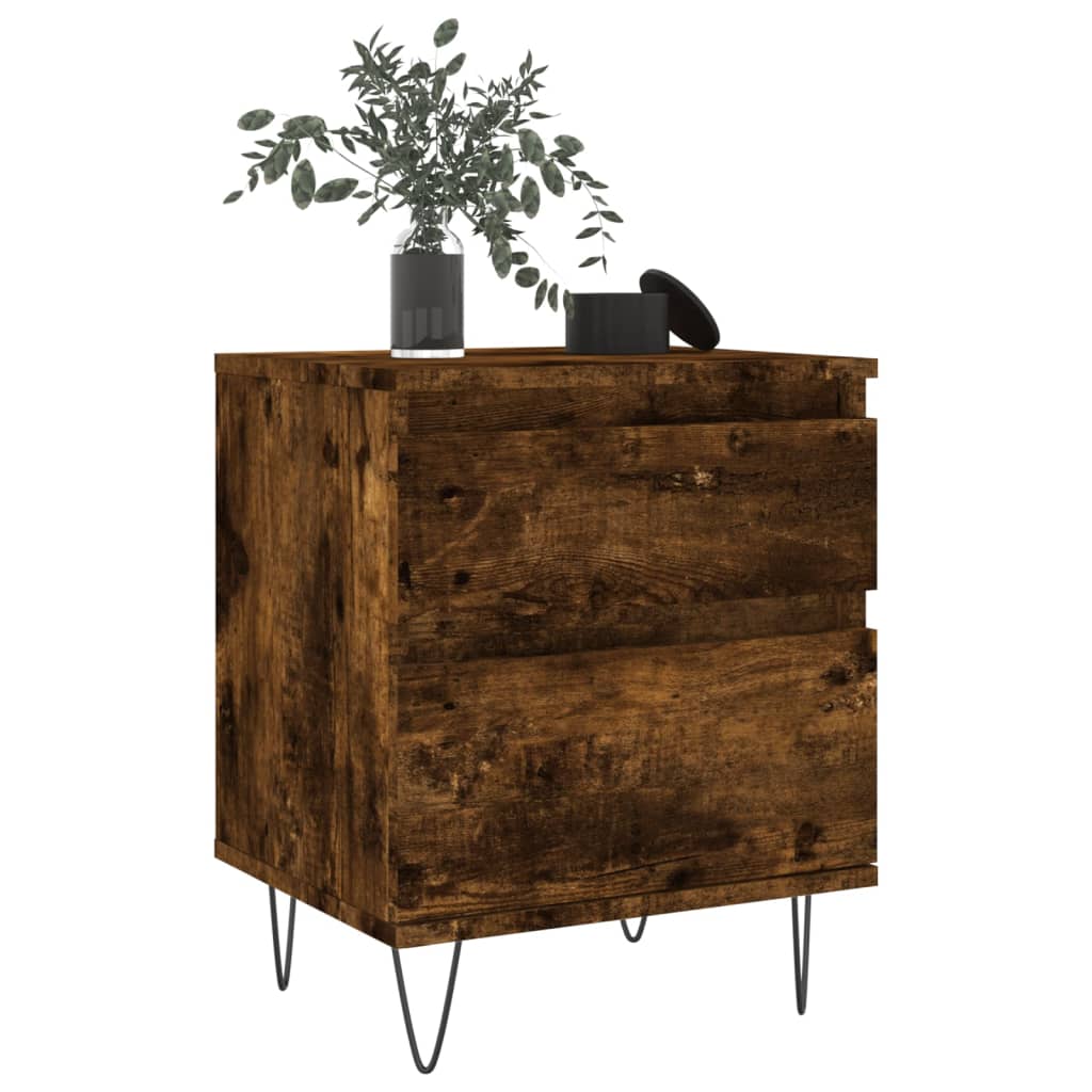 Bettschrank Schwarz Eichen-Optik 40 x 35 x 50 cm Holzwerkstoff