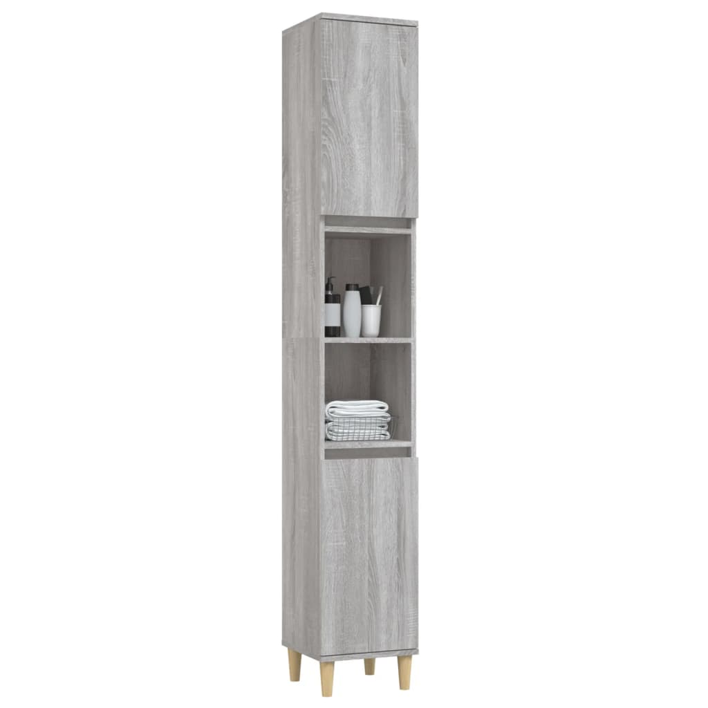 Badschrank Weiß 30x30x190 cm Holzwerkstoff