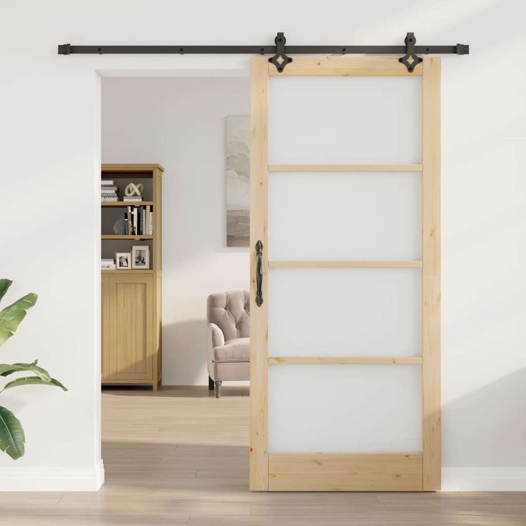 Schiebetür ORKDAL Natürlich und Schwarz 61 x 198,5 cm