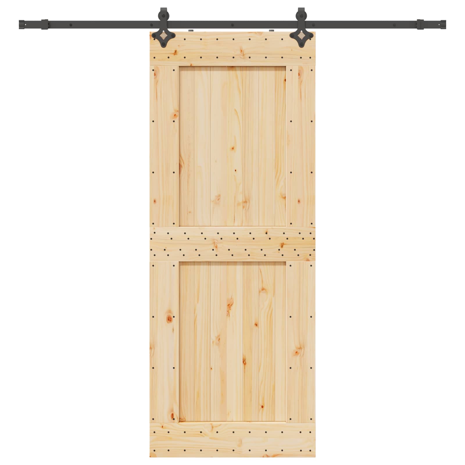 Schiebetür NARVIK Natürlich und Schwarz 70 x 210 cm (152,5 cm)