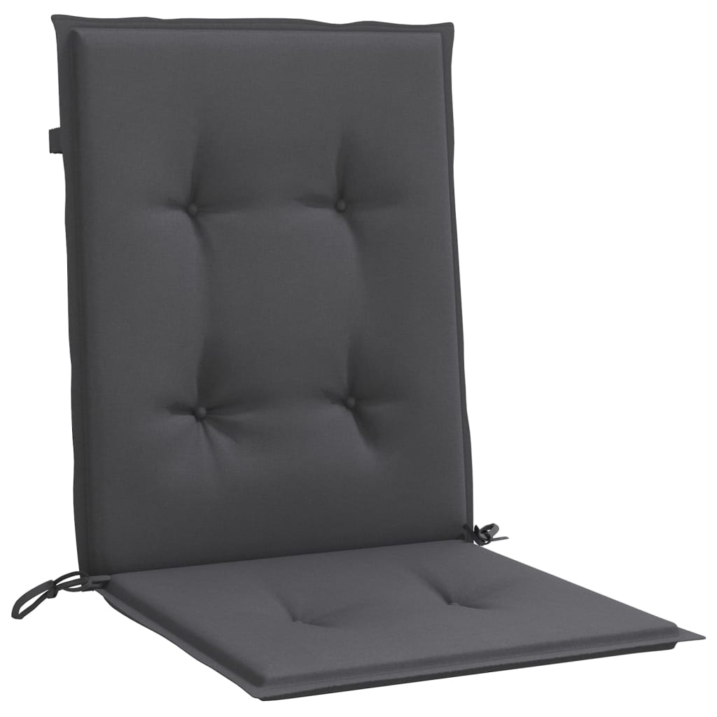 Niedriglehner-Auflagen 2 Stk Melange Anthrazit 100x50x7cm Stoff