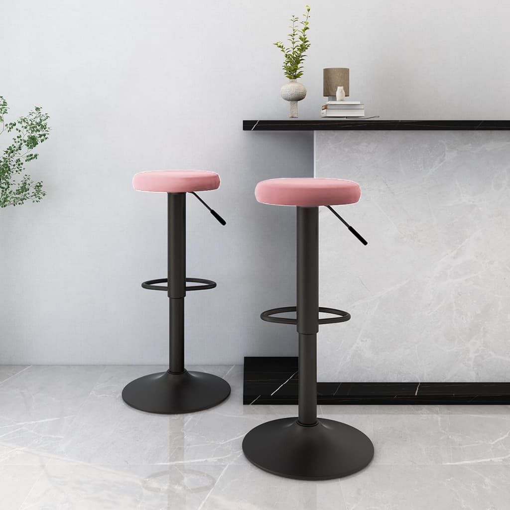 Barhocker 2 Stk. Schwarz Samt