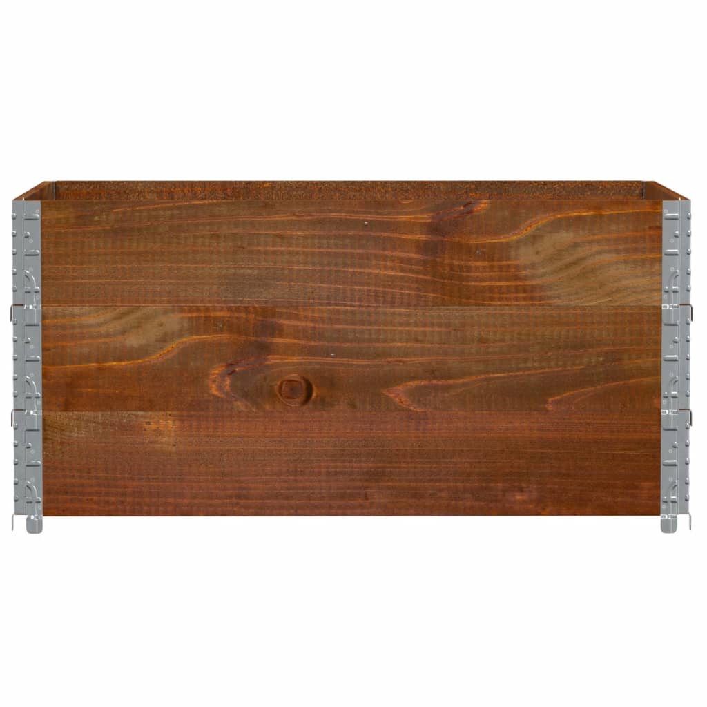 Paletten-Aufsatzrahmen Schwarz 80x60 cm Massivholz Kiefer