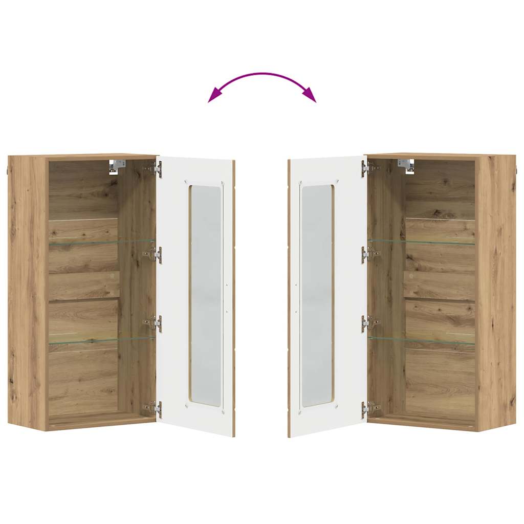Highboard mit Regal FLORIN Weiß 60 x 35 x 182 cm Holzwerkstoff
