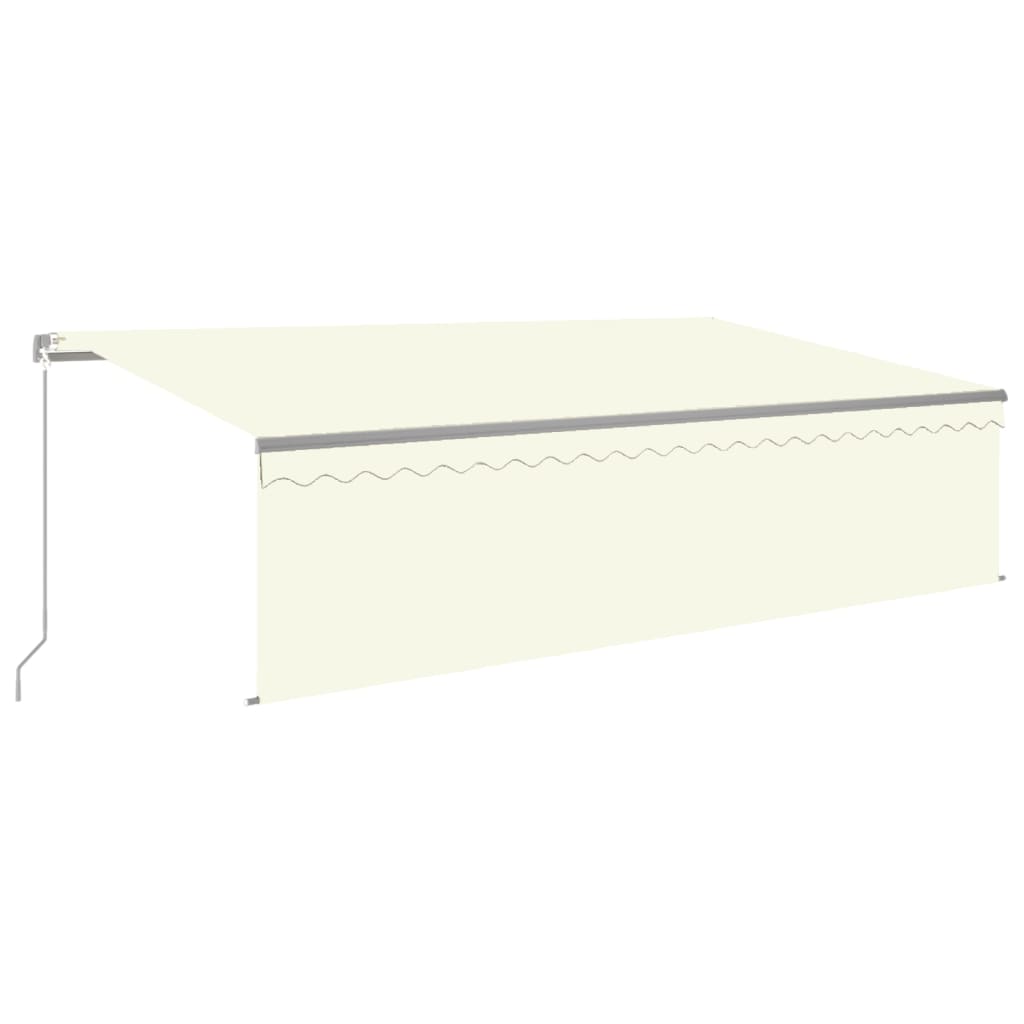 Markise Manuell Einziehbar mit Rollo 3x2,5 m Creme
