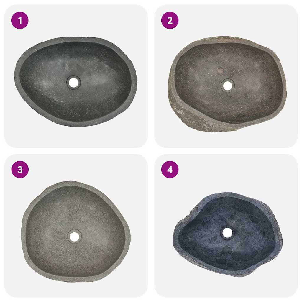 Waschbecken Flussstein Oval (37-46)x(29-36) cm