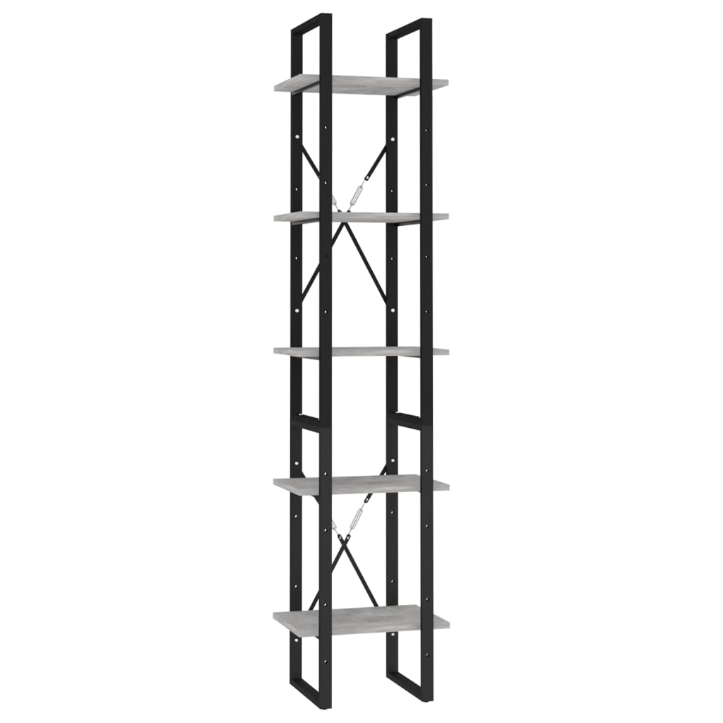 Bücherregal 5 Fächer Weiß 40x30x175 cm Holzwerkstoff