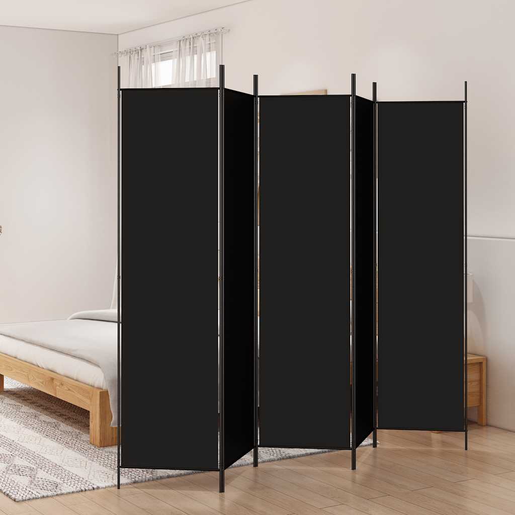 3-tlg. Paravent Schwarz 150x200 cm Stoff