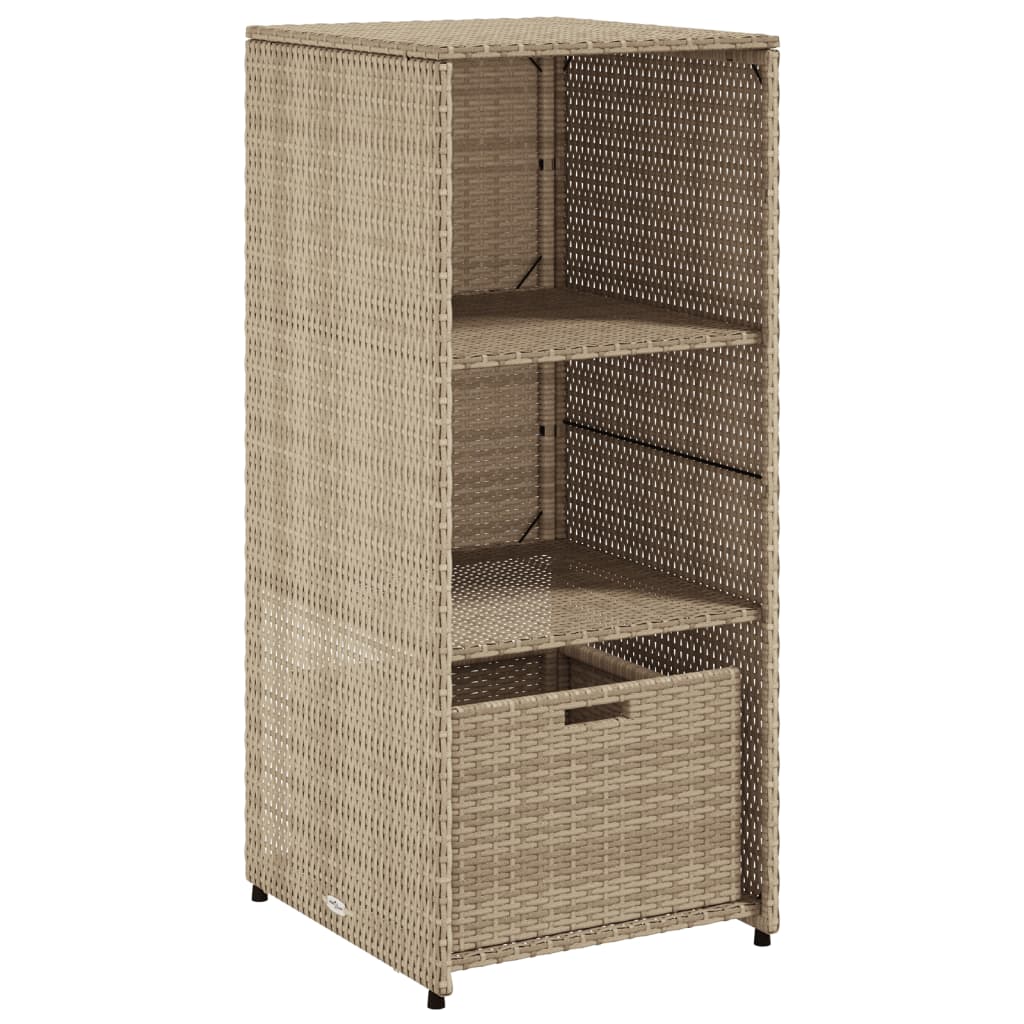 Gartenschrank Schwarz 50x55x115 cm Poly Rattan