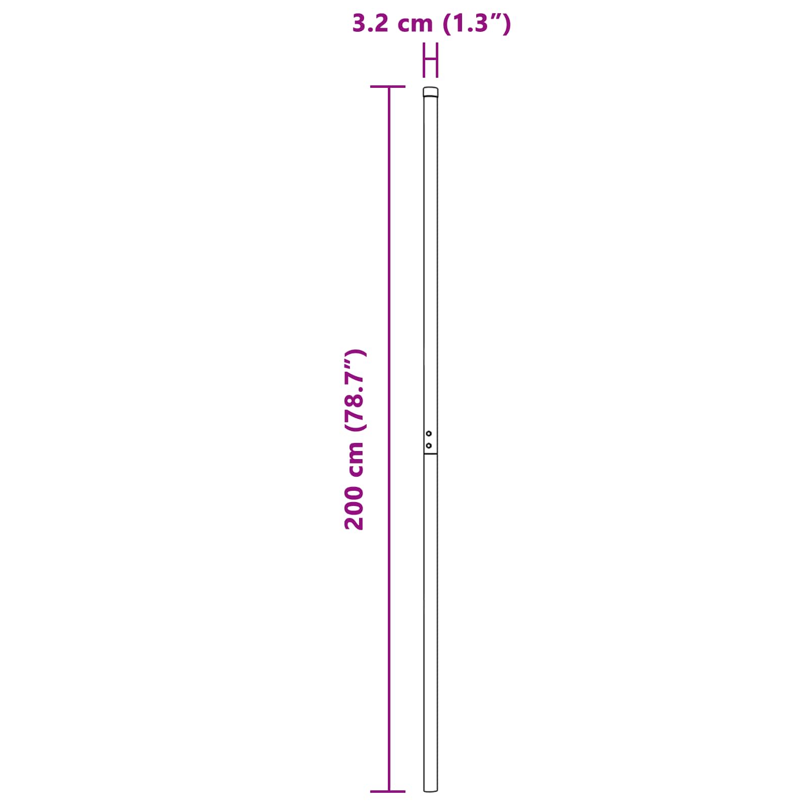 Zaunpfosten 2 pcs Grün 50 cm Pulverbeschichteter Stahl
