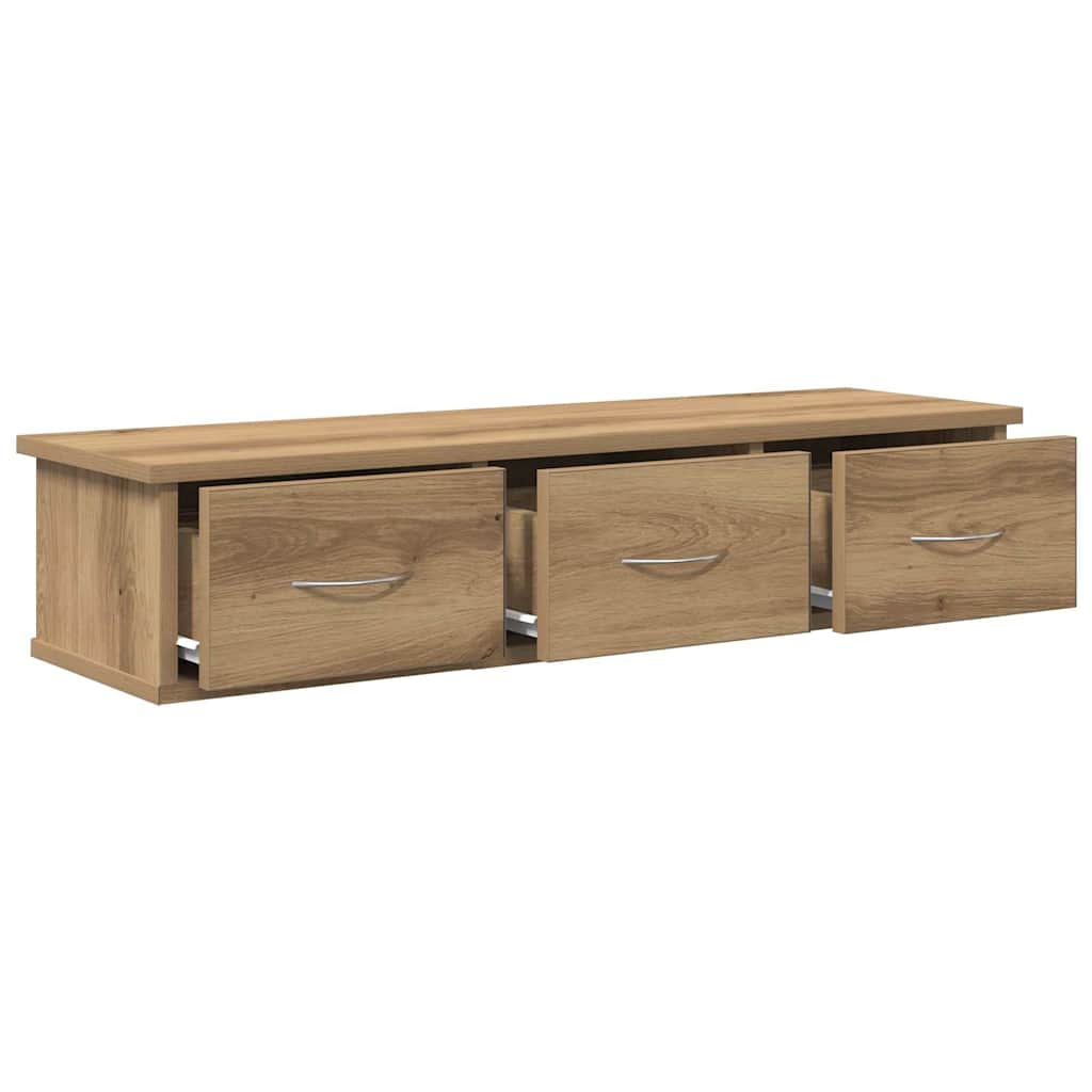 Wand-Schubladenregal Weiß 60x26x18,5 cm Holzwerkstoff