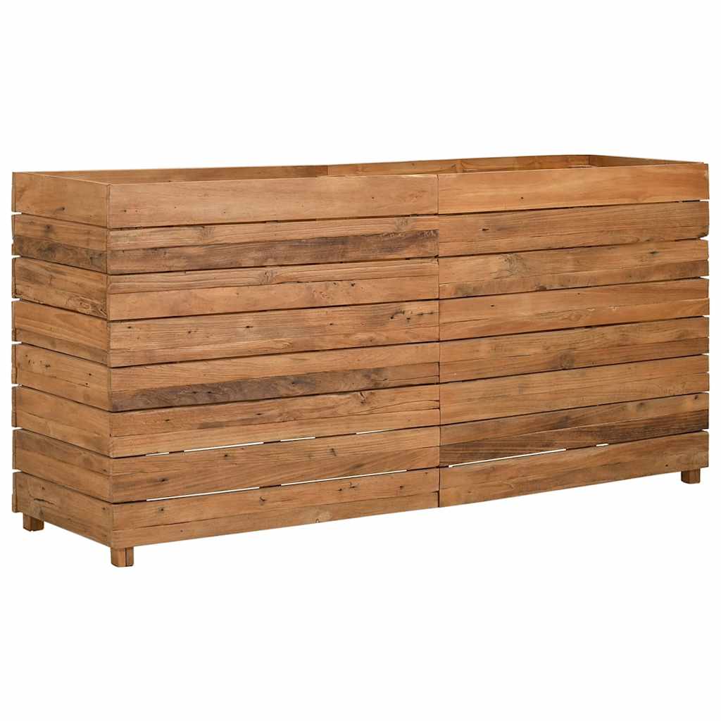 Hochbeet 100x40x72 cm Teak Altholz und Stahl
