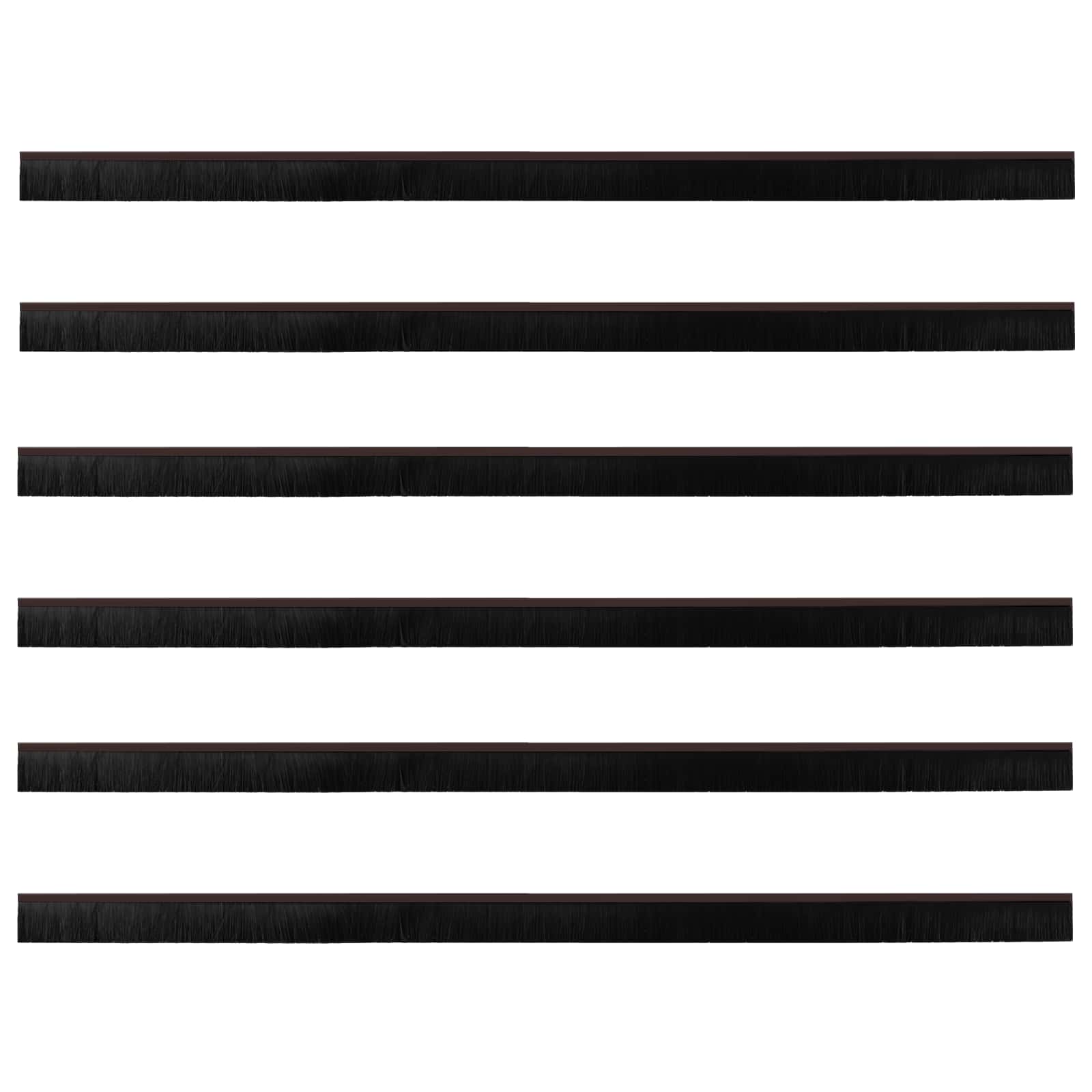 Selbstklebende Türbürstendichtungen 2 pcs Braun 100 cm