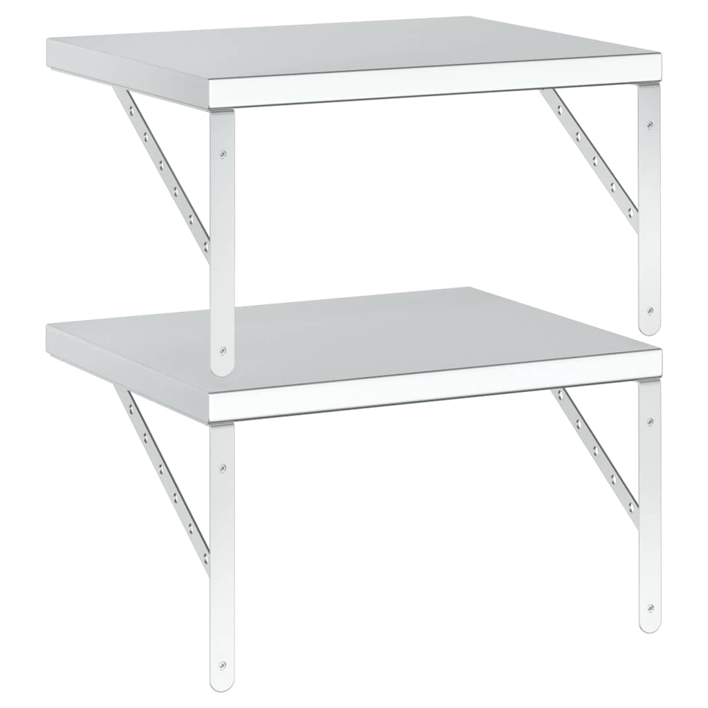 Wandregale 2 Stk. 100x40 cm Silbern Edelstahl