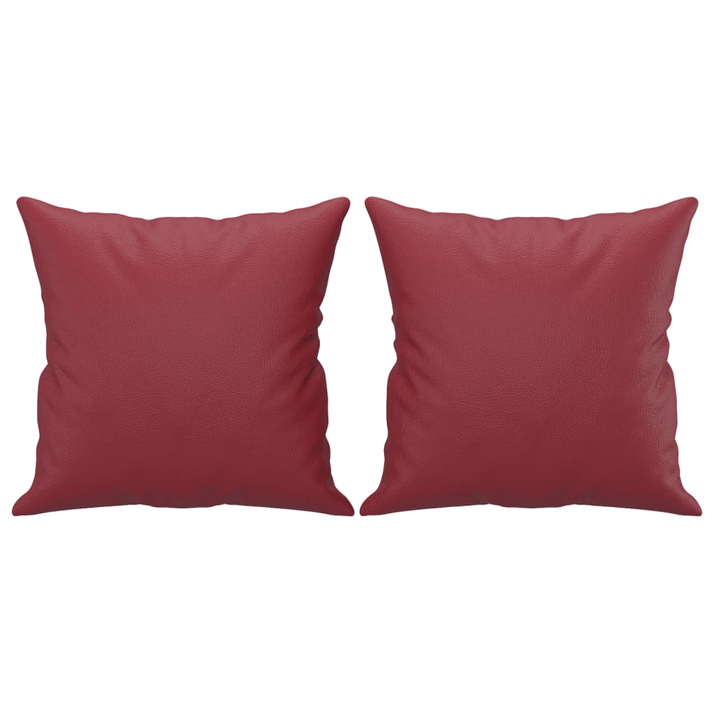 2-Sitzer-Sofa mit Zierkissen Creme 120 cm Kunstleder