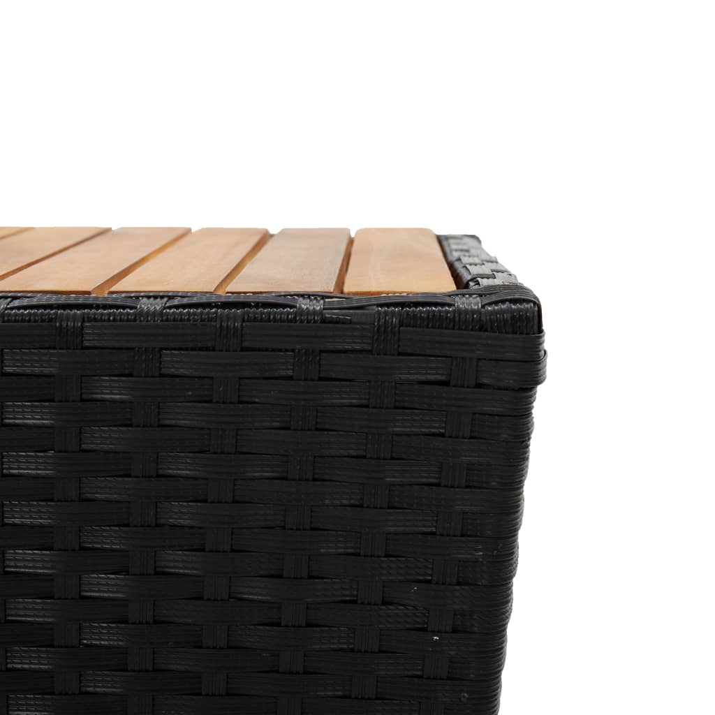 Beistelltisch Beige 41,5x41,5x44 cm Poly Rattan und Hartglas