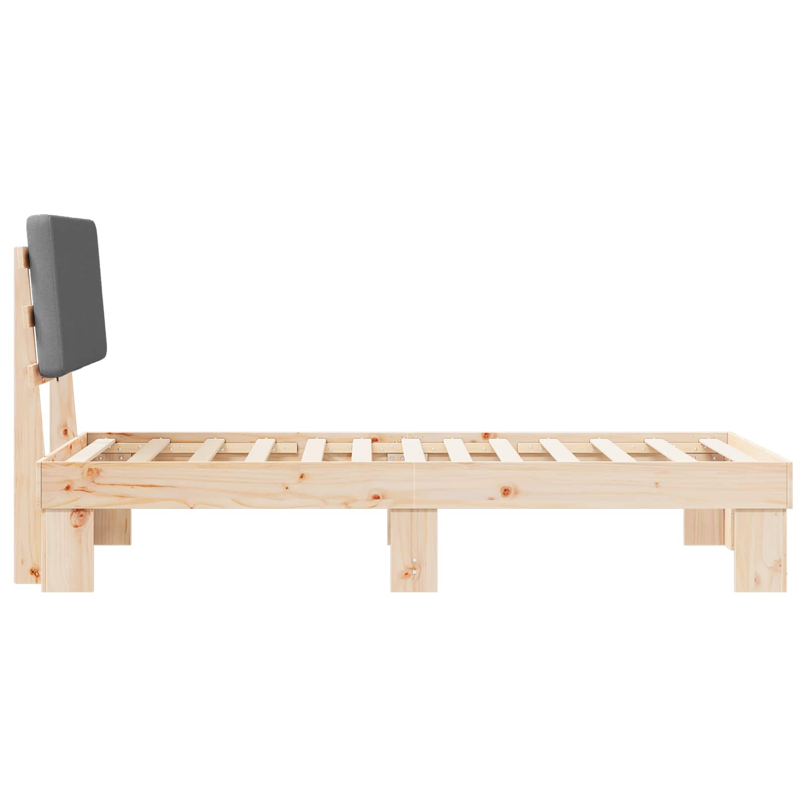 Bettgestell mit gepolstertem Kopfteil Hellgrau 200 x 200 cm