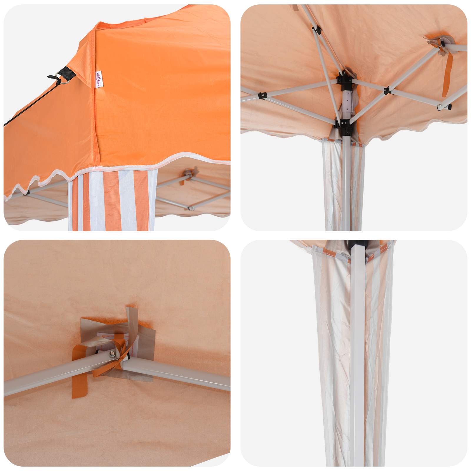 Pop-up Partyzelt 288 x 288 x 245 cm Creme Oxford-Stoff