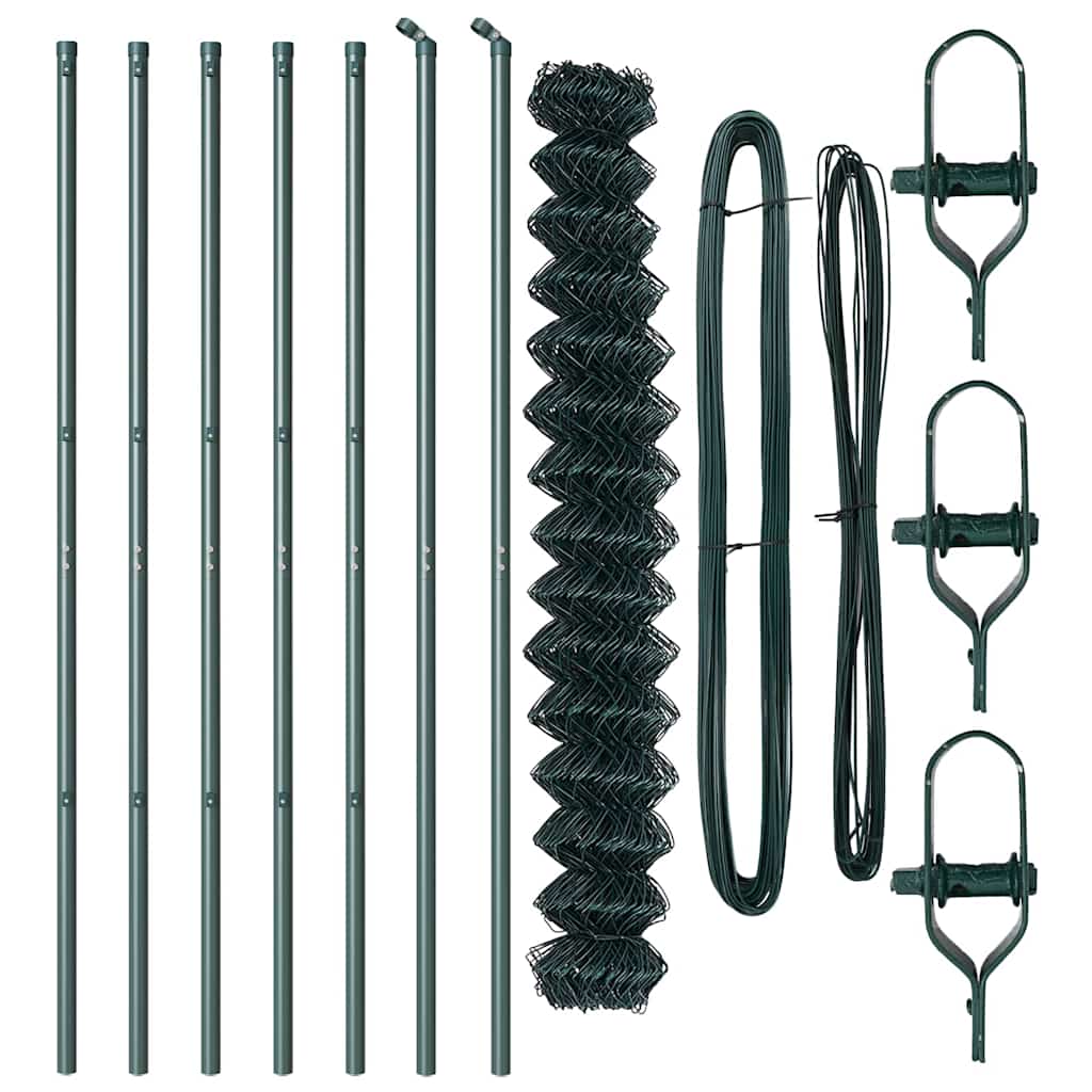 Outdoor Kettenglied-Zaun Erdfixierung 10 x 0,4 m Grün Netz