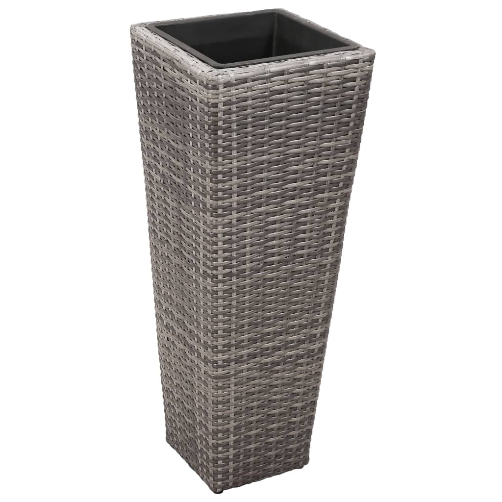 Garten-Hochbeet 3-tlg. Poly Rattan Schwarz