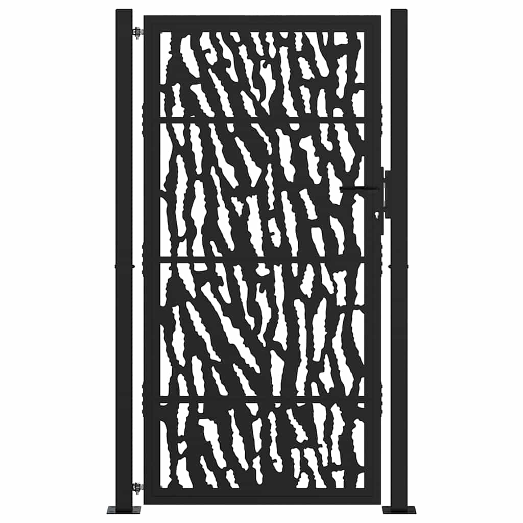 Gartentor Schwarz 100x100 cm Stahl Lichtdesign