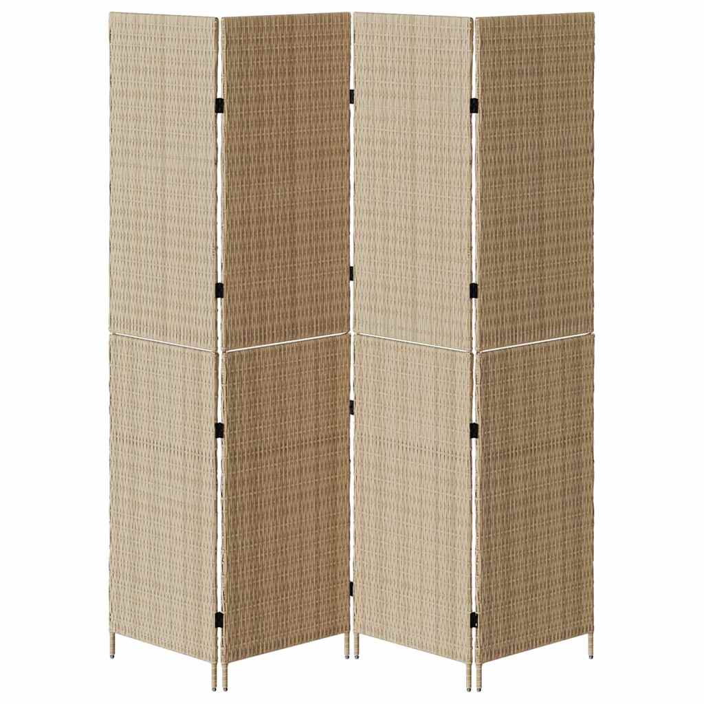 Raumteiler Schwarz 146 x 180 cm Poly-Rattan