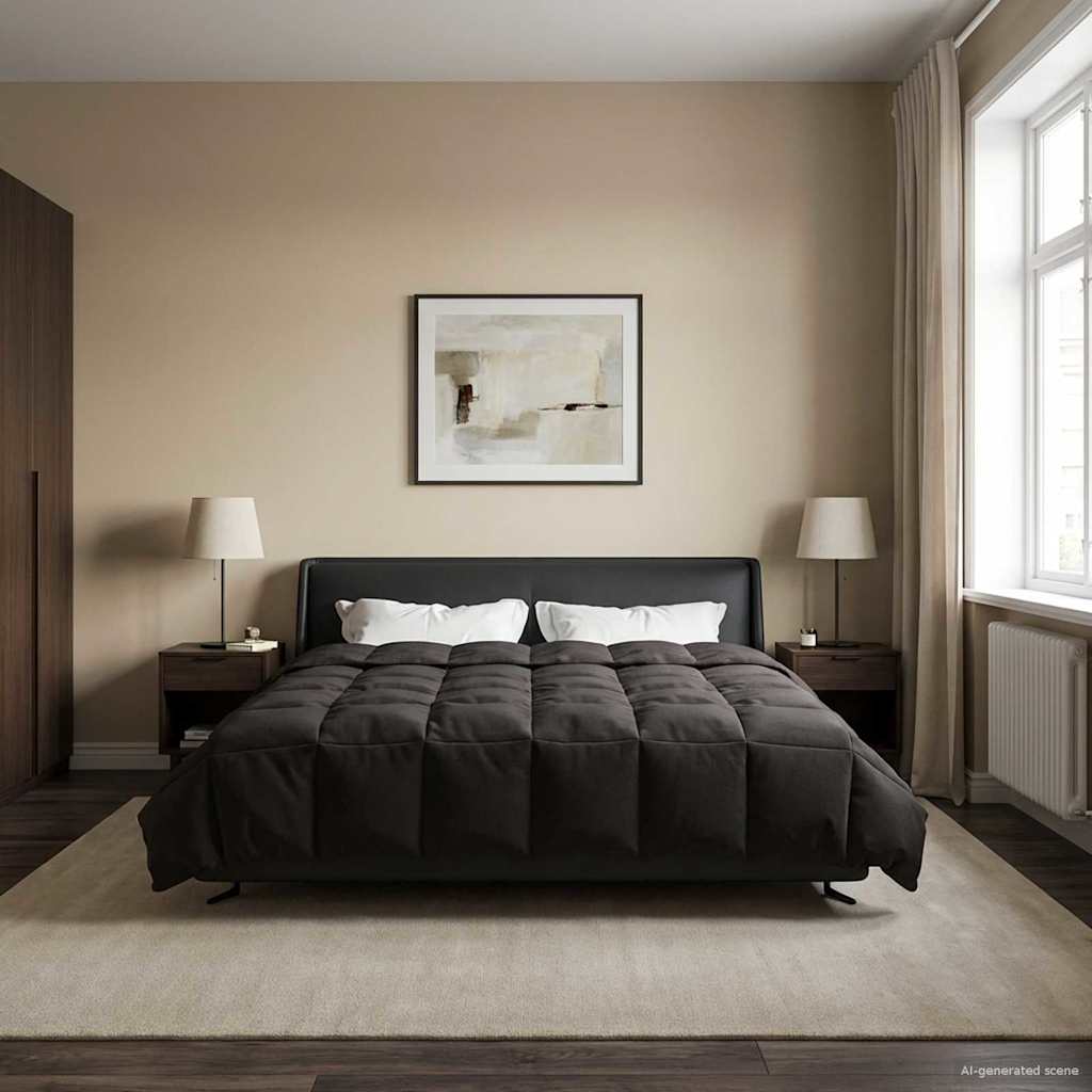 Sommerdecke Gesteppt Anthrazit 135 x 200 cm Mikrofaser