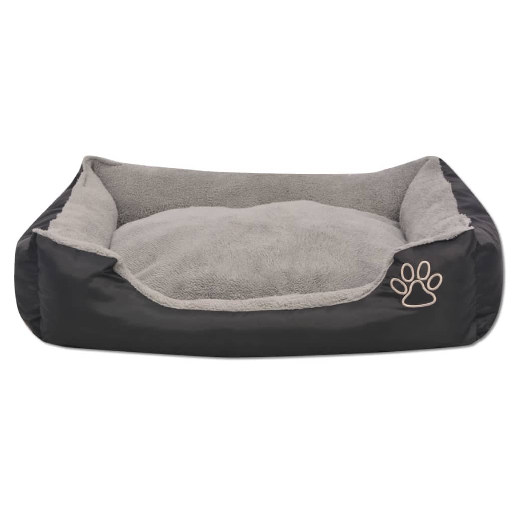 Hundebett mit gepolstertem Kissen Größe M Grau