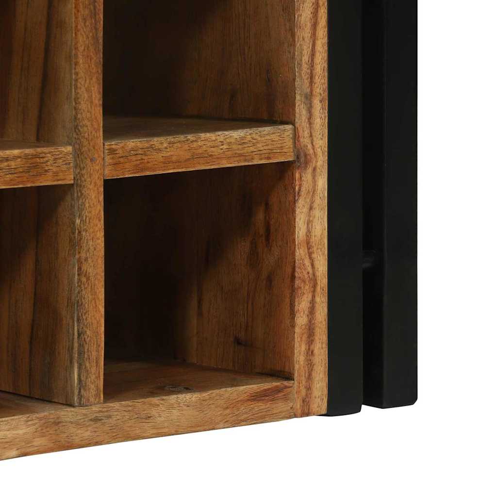 Weinregal Braun und Schwarz 35 x 35 x 39 cm Massivholz Mango
