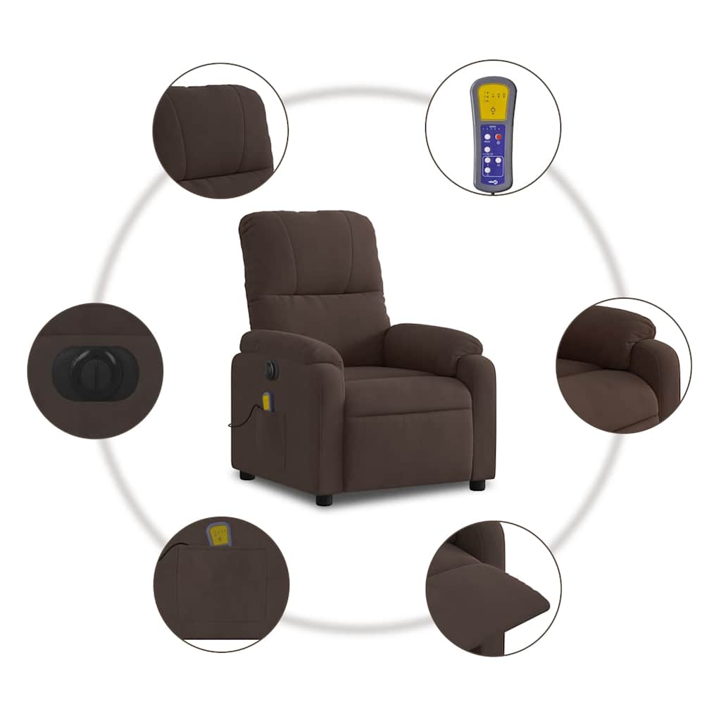 Relaxsessel Elektrisch Braun Mikrofasergewebe