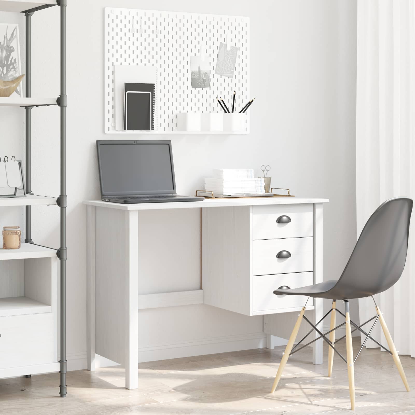 Schreibtisch mit Schubladen HILL Honigbraun 100 x 45 x 74 cm