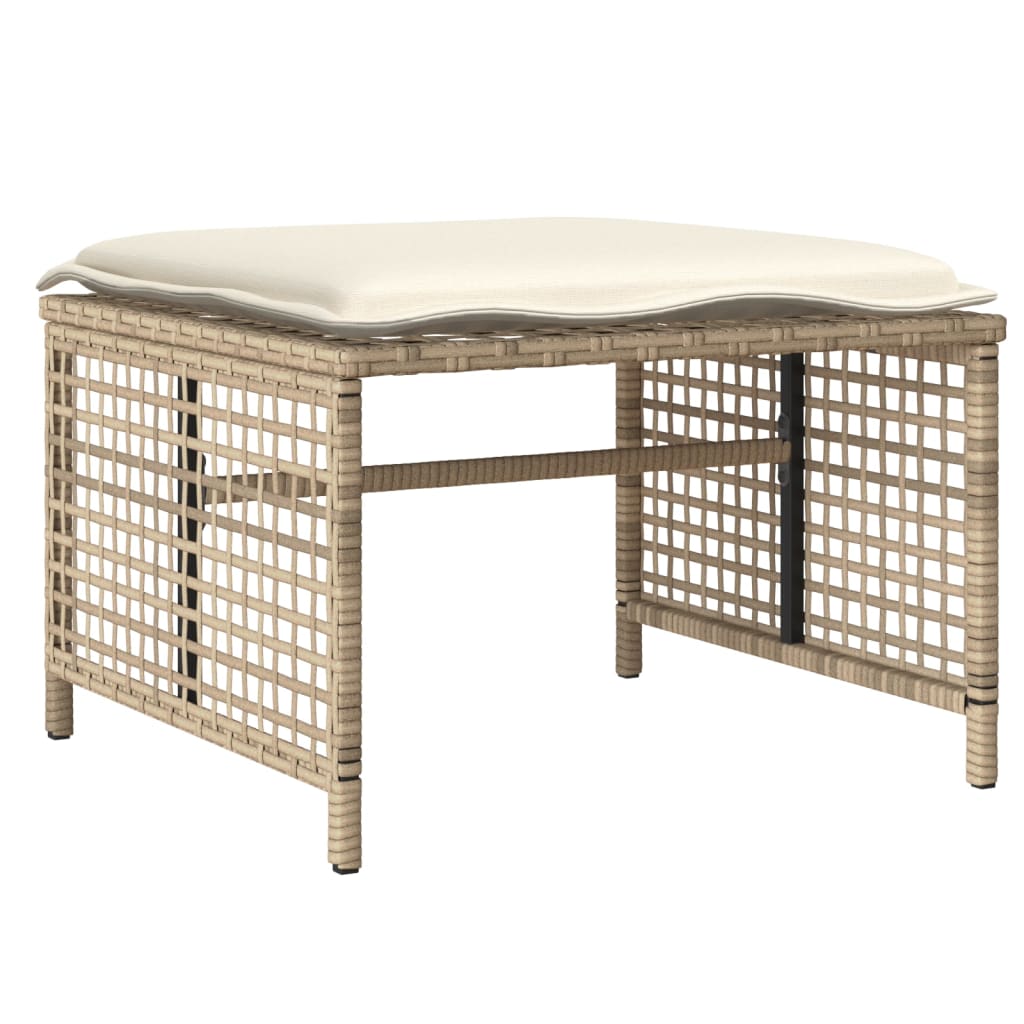 4-tlg. Garten-Sofagarnitur mit Kissen Schwarz Poly Rattan Glas