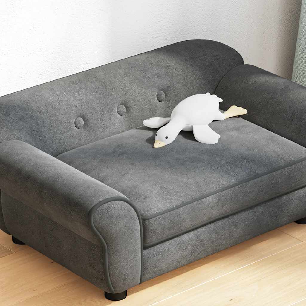 Hundesofa Dunkelgrau 72x45x30 cm Plüsch