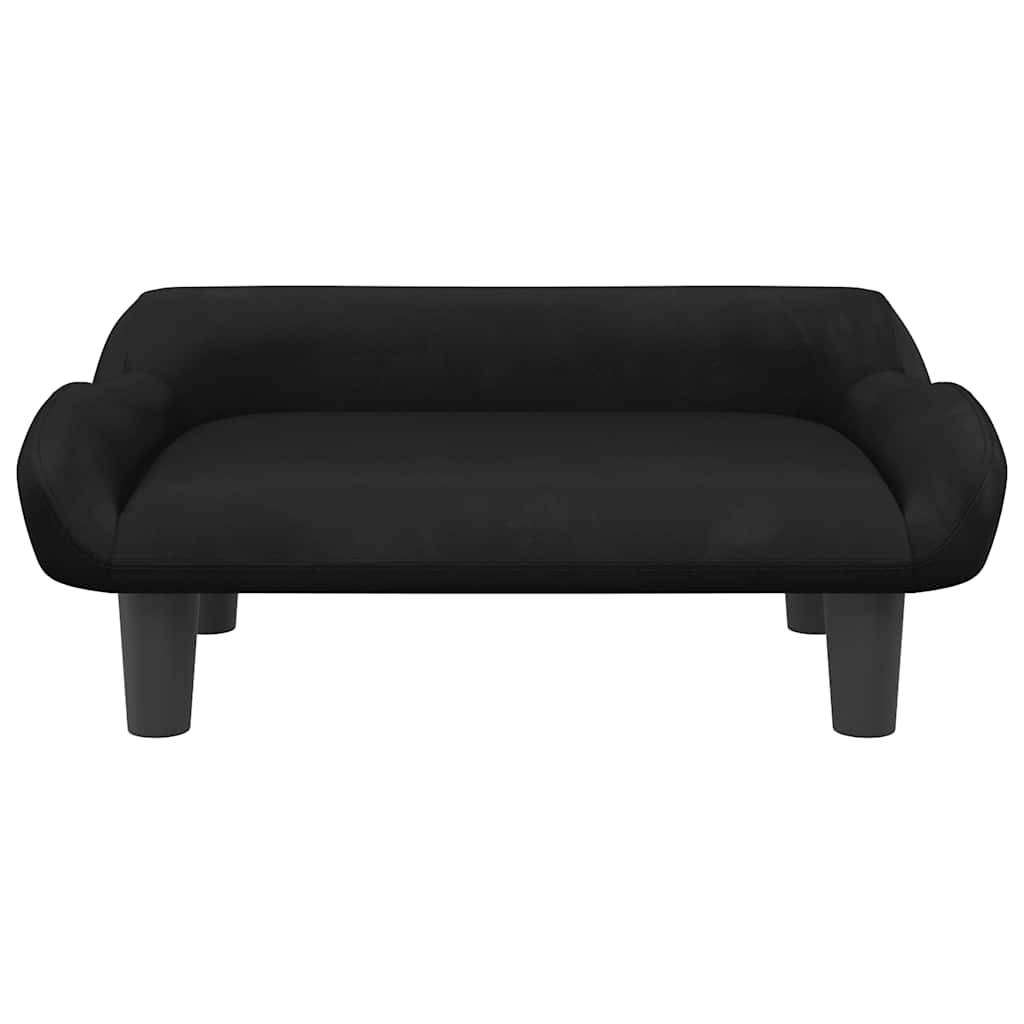 Kindersofa Hellgrau 70x40x24 cm Samt