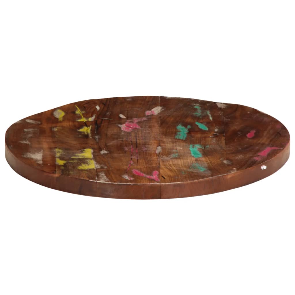 Tischplatte Ø 40x2,5 cm Rund Raues Massives Mangoholz