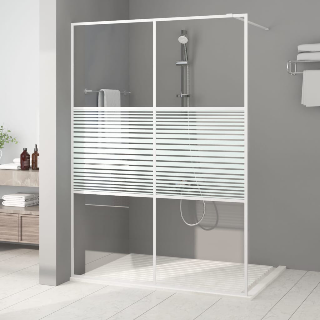 Duschwand für Begehbare Dusche Schwarz 100x195 cm ESG-Glas Klar