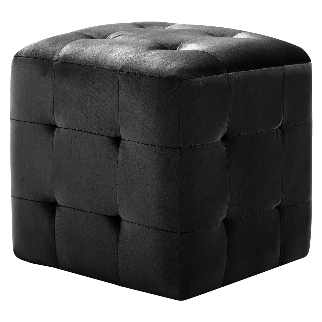 Pouf 2 Stk. Blau 30x30x30 cm Samtstoff