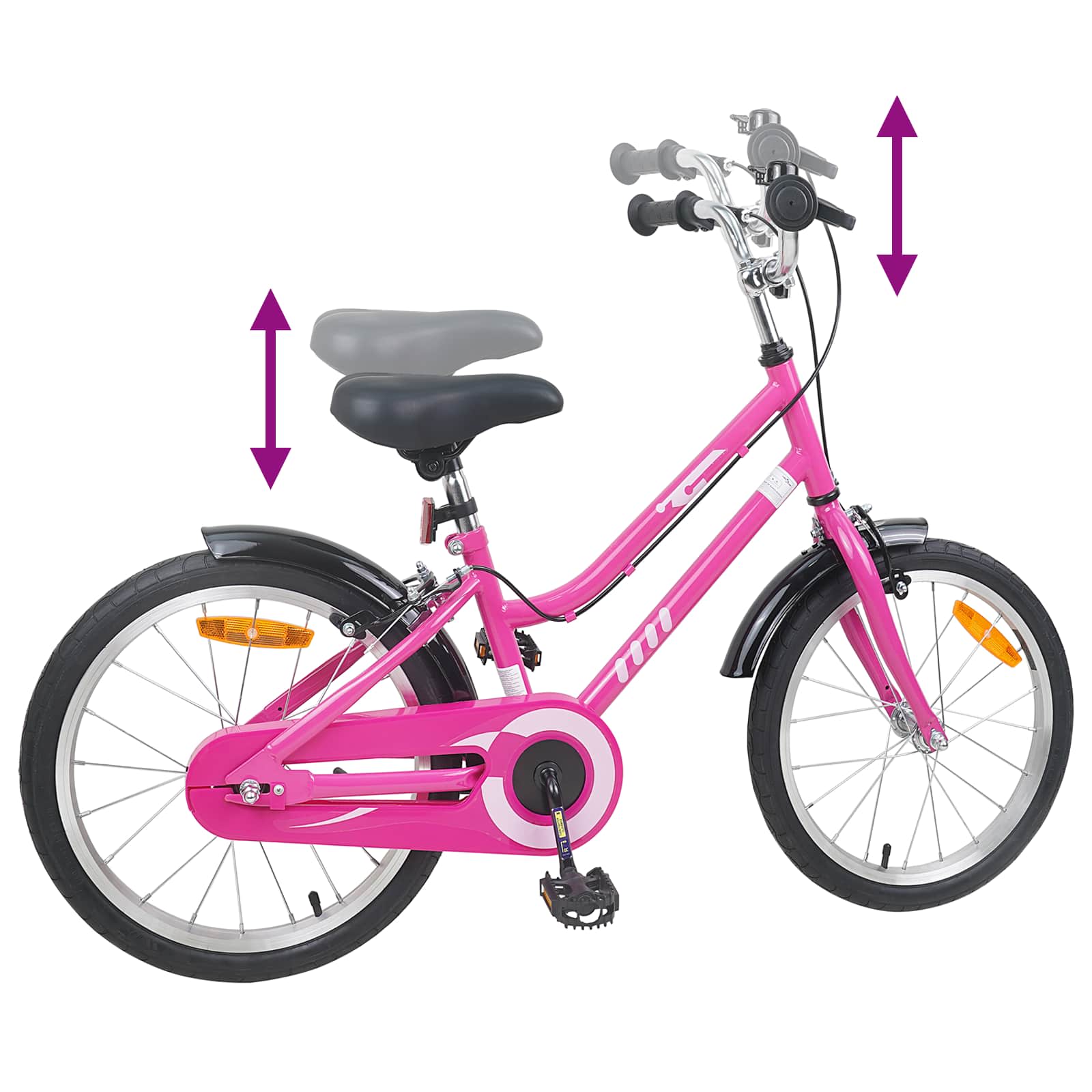 Kinderfahrrad 12 Zoll für 2-4 Jahre alt Pink Weiß