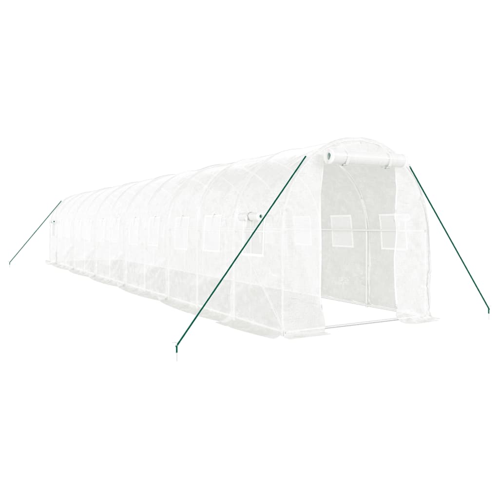 Gewächshaus mit Stahlrahmen Weiß 8 m² 4x2x2 m