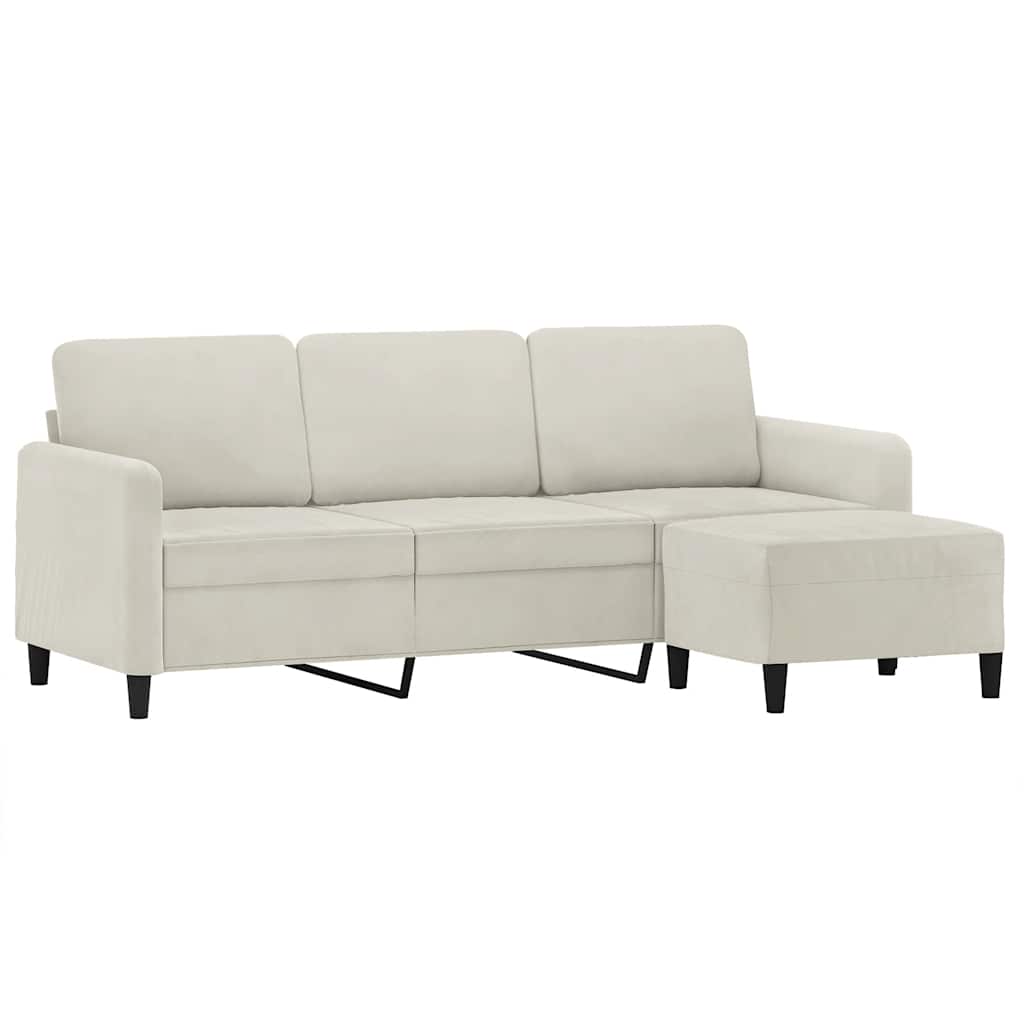 3-Sitzer-Sofa mit Hocker Rosa 180 cm Samt