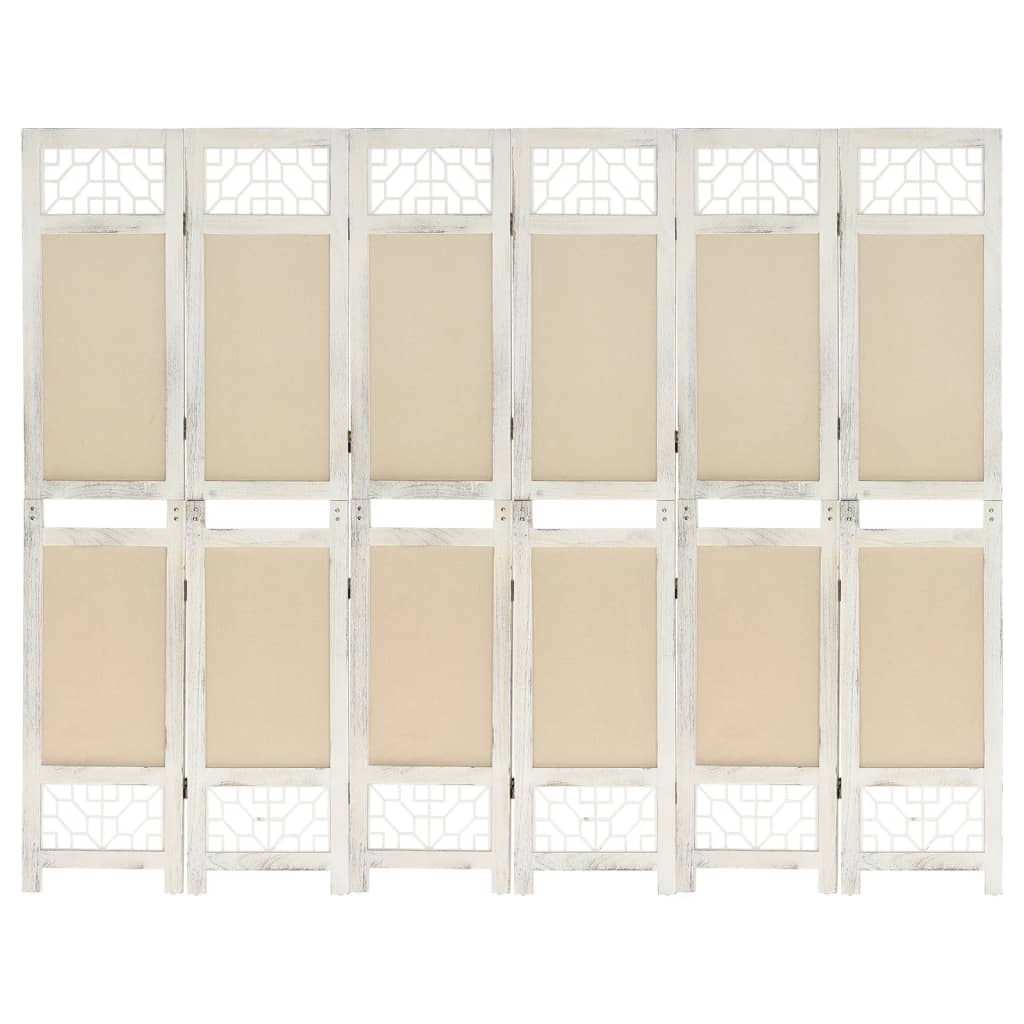 4-tlg. Raumteiler Creme 140x165 cm Stoff