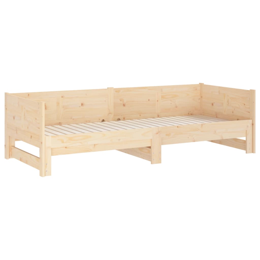 Ausziehbares Tagesbett Natur 180 x 200 cm Massives Kiefernholz