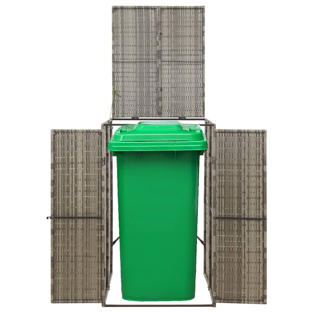 Mülltonnenbox für 1 Tonne Schwarz 70x80x117 cm Poly Rattan